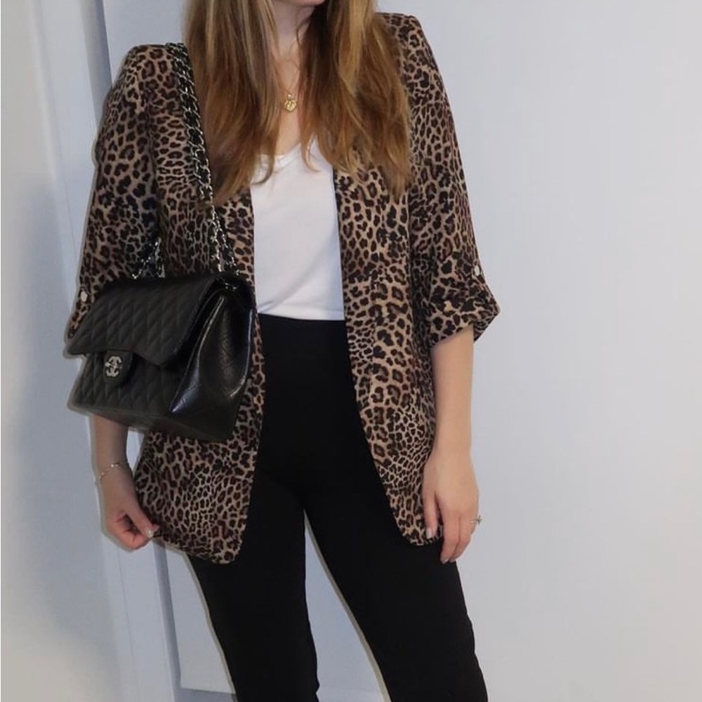 Zara leopard blazer medium